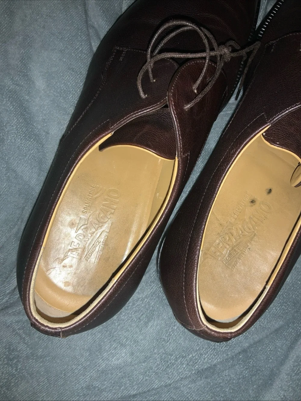 Salvatore Ferragamo Men’s oxfords comfy sole pebble leather Shoes. Sz. 13 E.